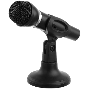 POWERTECH μικρόφωνο PT-859, με βάση, δυναμικό, 3.5mm, μαύρο