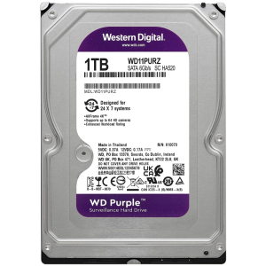 WD σκληρός δίσκος 3.5" Purple Surveillance 1TB, 256MB, 5400RPM, SATA III
