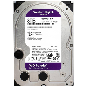 WD σκληρός δίσκος 3.5" Purple Surveillance 3TB, 256MB, 5400RPM, SATA III