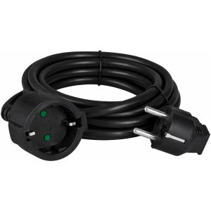 POWERTECH μπαλαντέζα ρεύματος PT-1561, 1x schuko, 16A, 3m, μαύρη