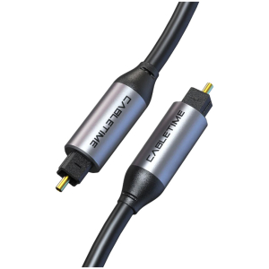 CABLETIME καλώδιο ήχου Toslink CT-AV380-P04GN, gold plated, 5mm, 1m, μαύρο