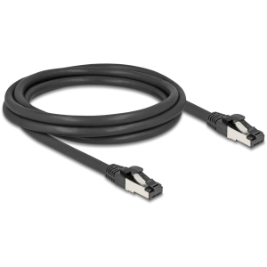 DELOCK καλώδιο δικτύου 80572, CAT 8.1 S/FTP, copper, 2000MHz, 2m, μαύρο