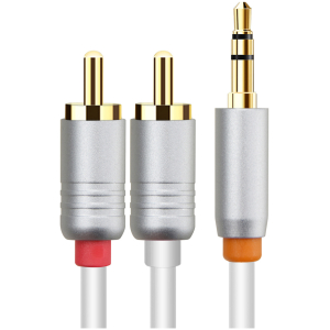 CABLETIME καλώδιο ήχου 3.5mm σε 2x RCA CT-AV314-P12G, 1m, λευκό