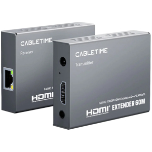 CABLETIME HDMI video extender CT-HEHD-FG60 μέσω καλωδίου RJ45, 1080p/60Hz, έως 60m