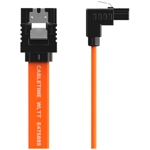 CABLETIME καλώδιο SATA III CT-SATA3R, γωνιακό, 6Gbps, 0.50m, πορτοκαλί