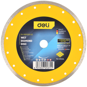 DELI δίσκος κοπής διαμαντέ DH-SQP230-E3, δομικών υλικών, 230mm, 6650rpm, wet