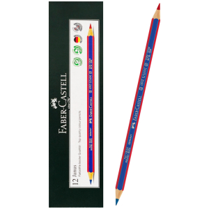 FABER CASTELL ξυλομπογιά με διπλή μύτη 224116000, εξάγωνο, μπλε/κόκκινο, 12τμχ