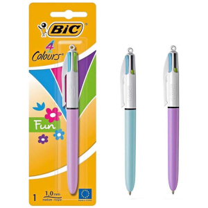 BIC στυλό διαρκείας 4 Colours Fun, 1mm μύτη, πολύχρωμο μελάνι, διάφορα χρώματα, 1τμχ