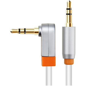 CABLETIME καλώδιο ήχου 3.5mm CT-AV311-P11RG, γωνιακό, gold plated, 3m, λευκό