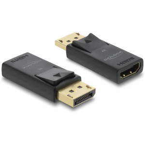 DELOCK αντάπτορας DisplayPort σε HDMI 61086, 4K/60Hz, active, μαύρος