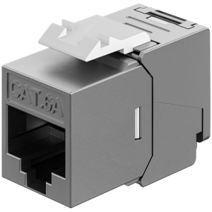 GOOBAY Keystone module RJ45 77942, CAT 6A STP, slim & short, toolfree, ασημί