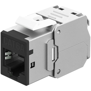 GOOBAY Keystone module RJ45 77943, CAT 6A STP, slim, toolfree, ασημί/μαύρο