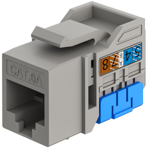 GOOBAY Keystone module RJ45 77951, CAT 6A UTP, slim & short, toolfree, γκρι