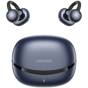 USAMS earphones με θήκη φόρτισης Echo R03, OWS, Φ11mm, 40/300mAh, μπλε