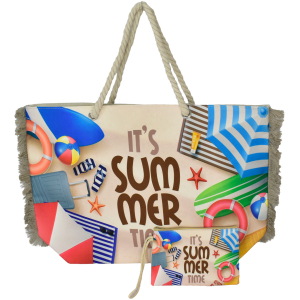 BRUNO τσάντα θαλάσσης με νεσεσέρ SOL-BAY BRN-0299, 58x40cm